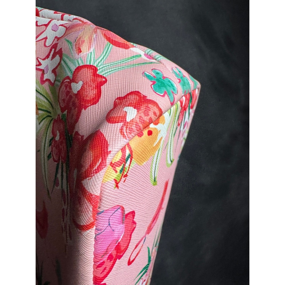 Spartina 449 Flamingo Floral Tote Bag Pink Gold Tropical Beach Summer Shoulder - Picture 7 of 16